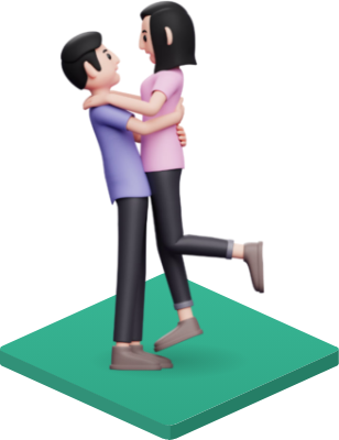Illustration of a happy couple