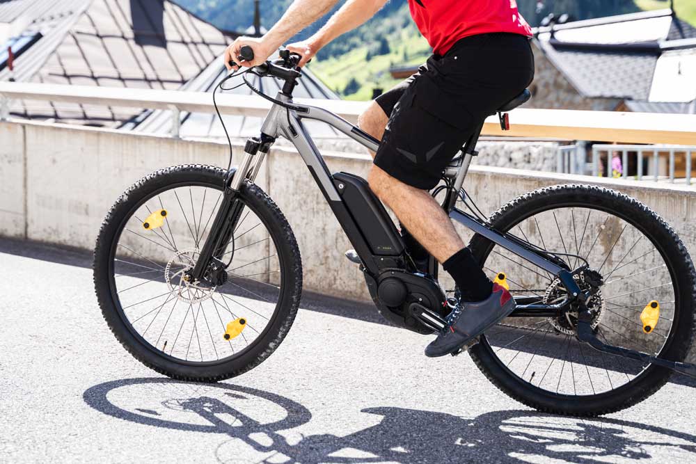 Person on electric bike